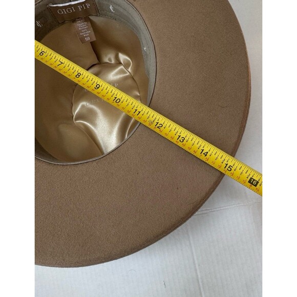 Gigi Pip Cara Loren Pencil Wide Brim Hat Tan 100% Australian Wool Size 59 main image 7